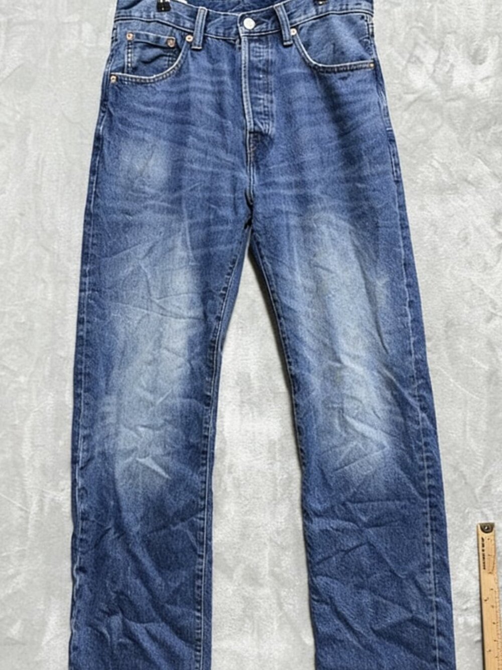 Gap '90s Loose Fit Jeans Mens 30x32 Blue Whiskering Denim Mid Rise Straight Leg